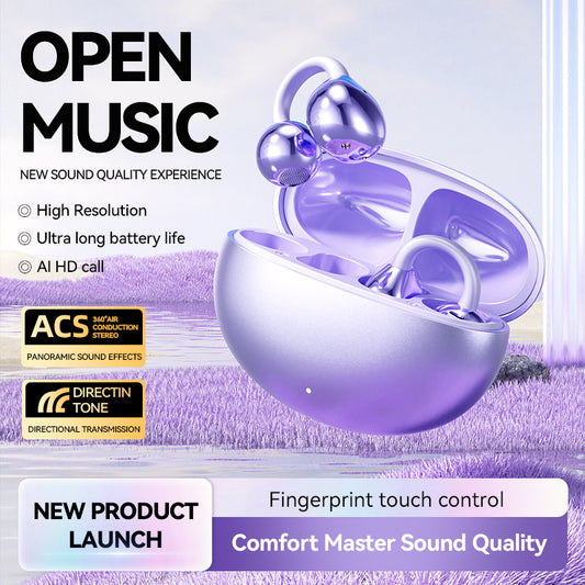 MOTMEX Openear Ear Clip Sports Long Battery Purple