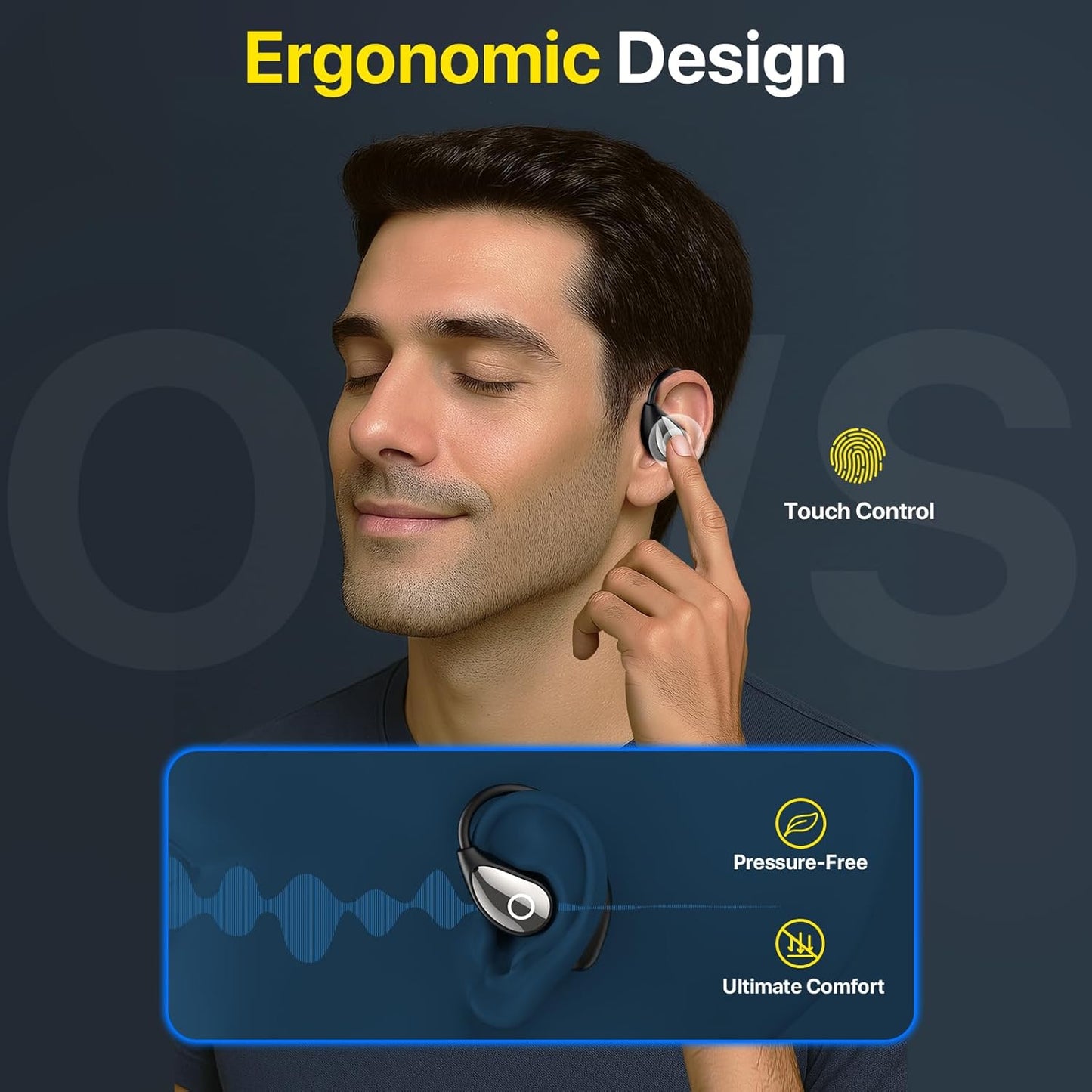 MOTMEX Openear earbuds sports LED battery display black