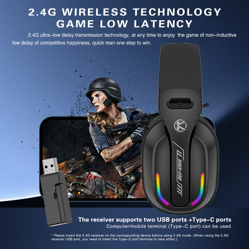 MOTMEX GT100 Gaming Headset Wireless Trimode