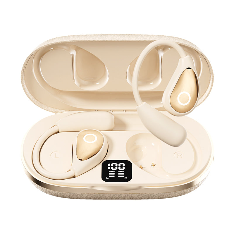 MOTMEX Openear earbuds sports LED battery display White